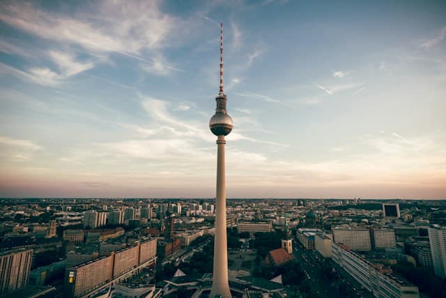 Berlin TV Tower at sunset